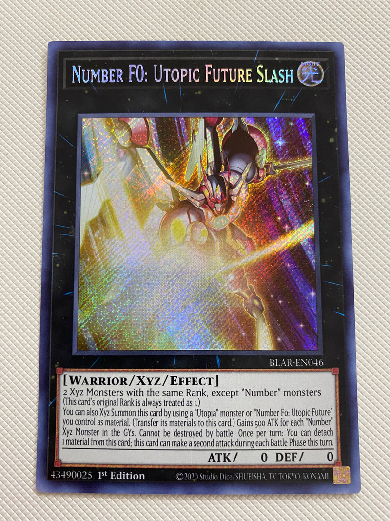 Yugioh Number F0: Utopic Future Slash  BLAR-EN046 Secret Rare 1st Edition Near Mint