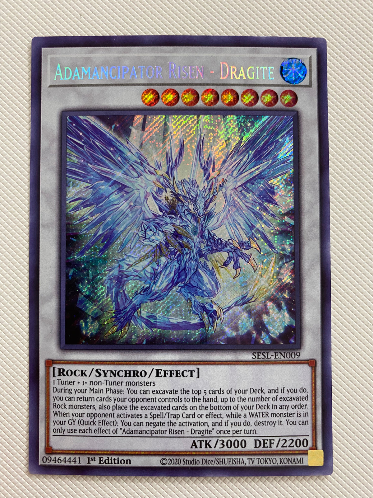 Yugioh Adamancipator Risen Dragite SESL-EN009 Secret Rare 1st Edition