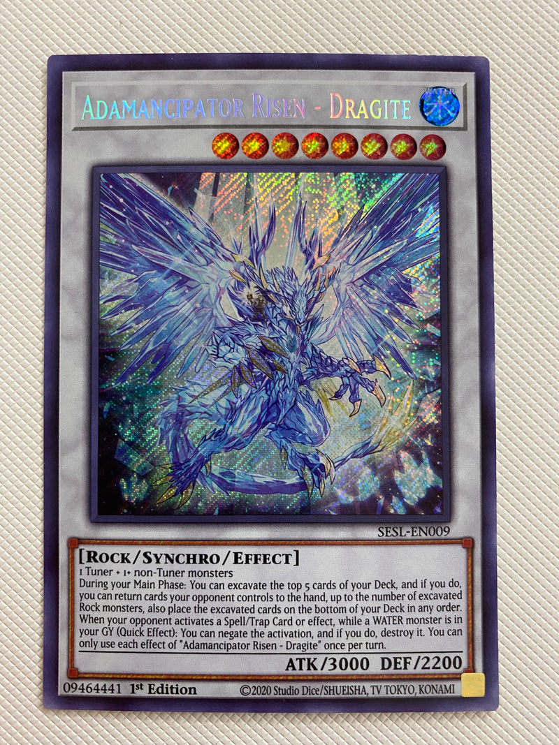 Yugioh Adamancipator Risen Dragite SESL-EN009 Secret Rare 1st Edition Near Mint
