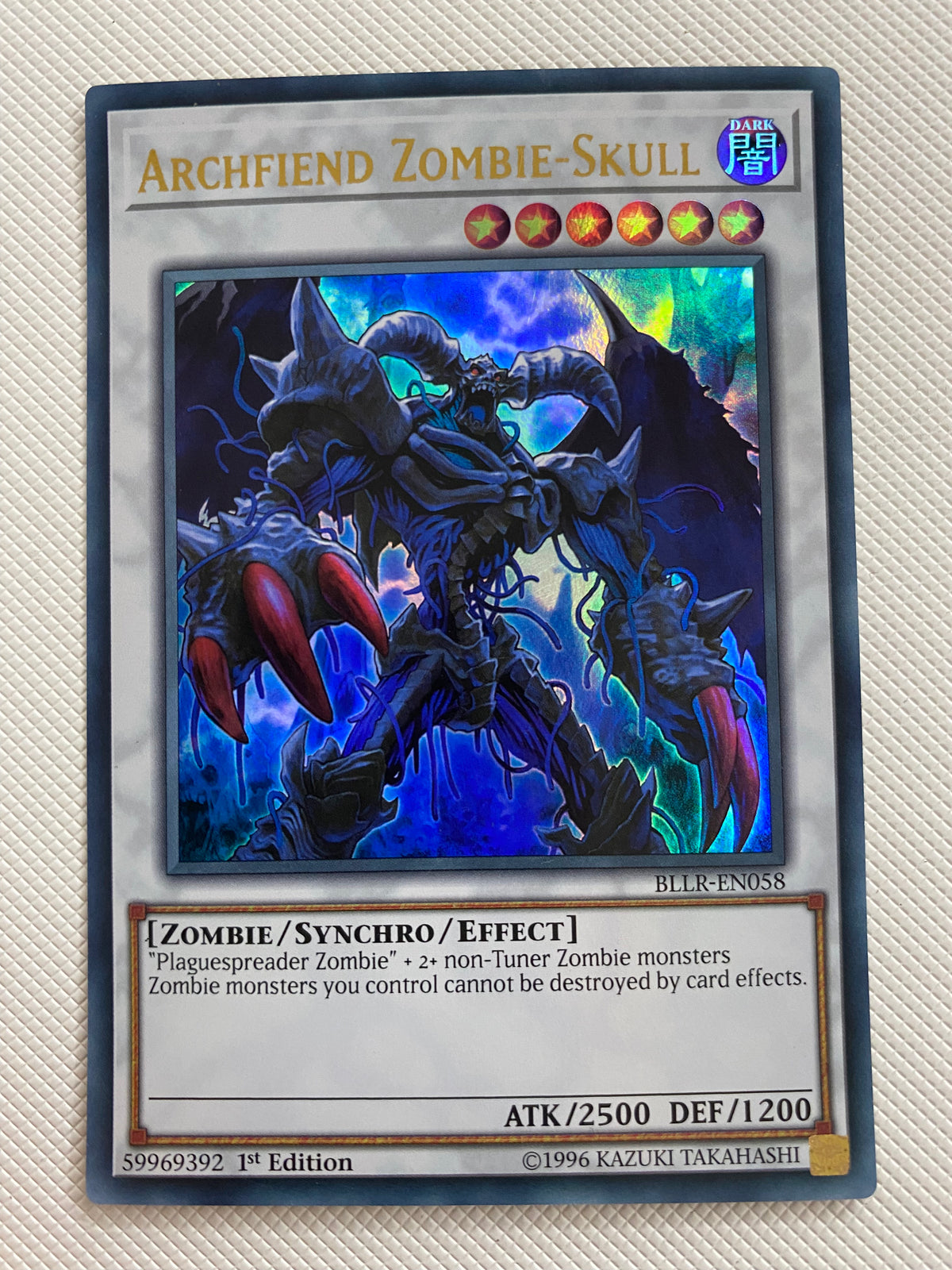 zombie synchro monsters Yugioh Archfiend Zombie-Skull BLLR-EN058 Ultra Rare 1st Edition NM