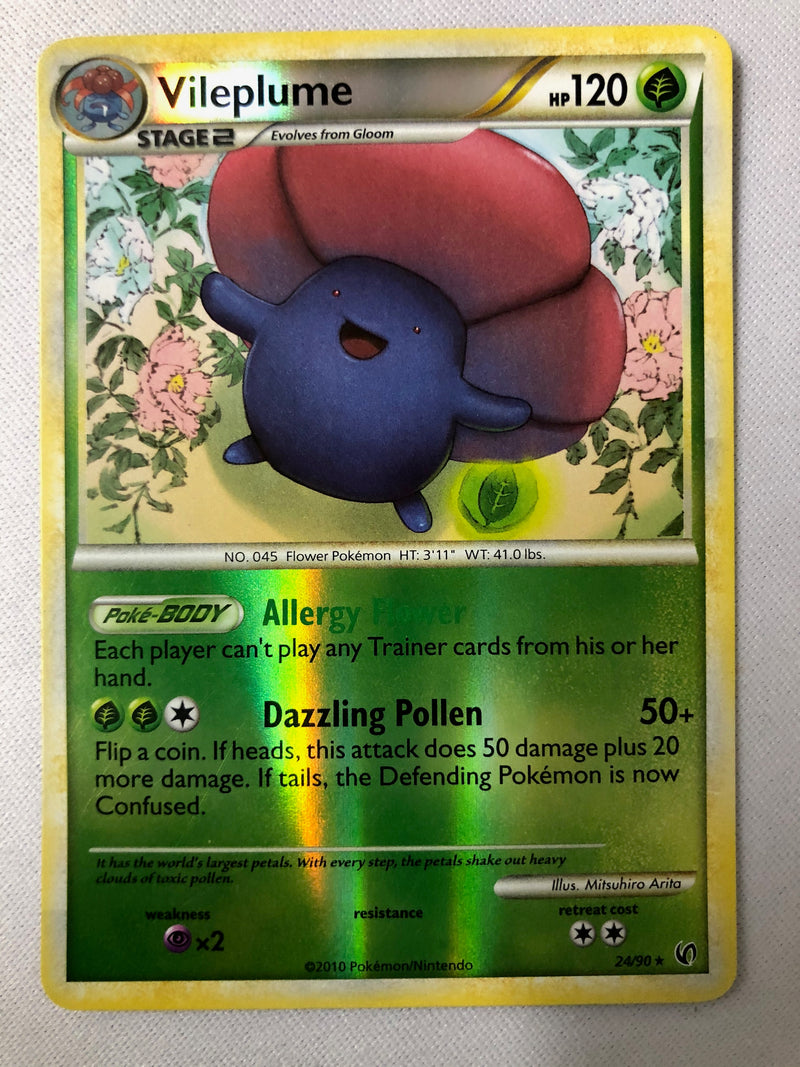 Vileplume 24/90 Undaunted Pokemon Set Reverse Holo Rare Pokemon Card NM