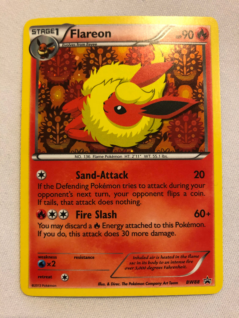 Flareon BW88 Holo Rare Black Star Promo Pokemon Card Lightly Played