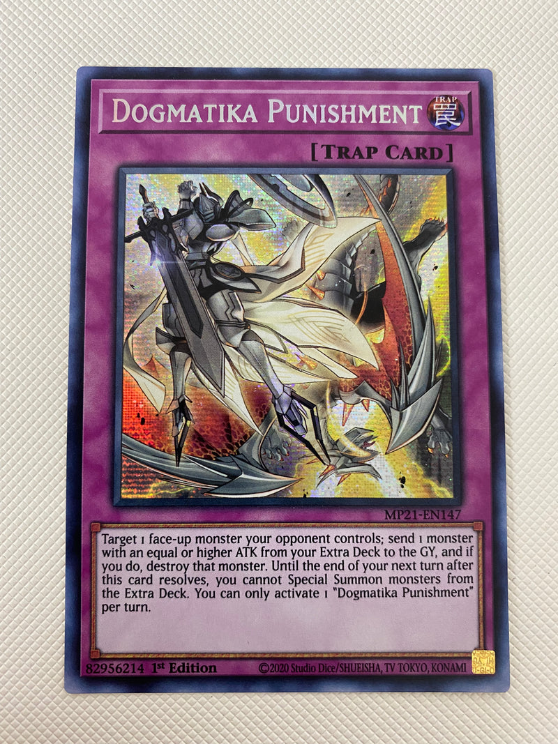 Yugioh Dogmatika Punishment MP21-EN147 Prismatic Secret 1st Edition Ne