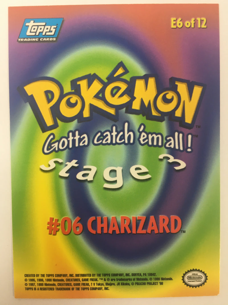Charizard Topps E6 of 12 Near Mint Topps Trading Cards