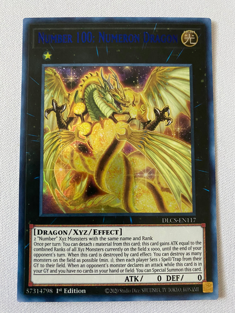 Yugioh Number 100: Numeron Dragon Blue DLCS-EN117 1st Edition Ultra Rare Near Mint