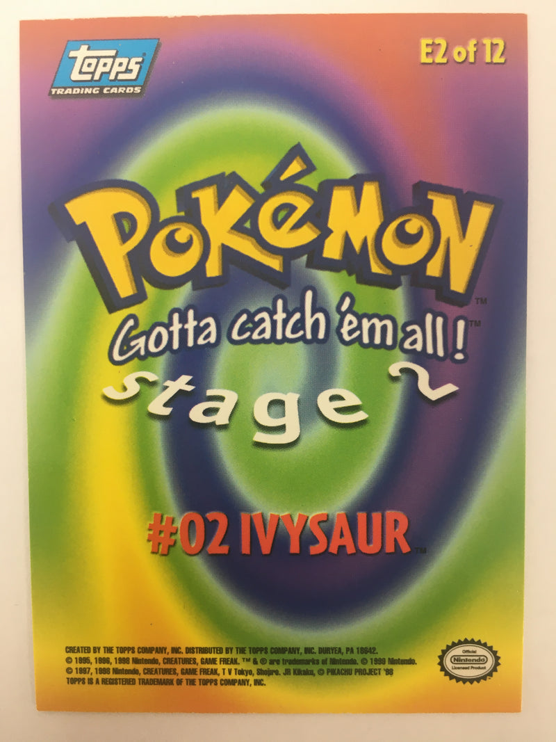 Ivysaur E2 of 12 Topps Trading Card Near Mint