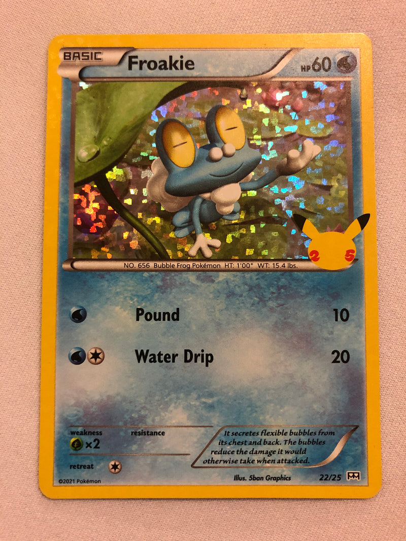 Froakie 22/25 Holo Rare McDonalds 25th Anniversary Pokemon Card Near M Froakie 22/25 Holo Rare McDonalds 25th Anniversary Pokemon Card Near M
