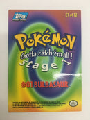 Bulbasaur E1 of 12 Topps Trading Card Near Mint