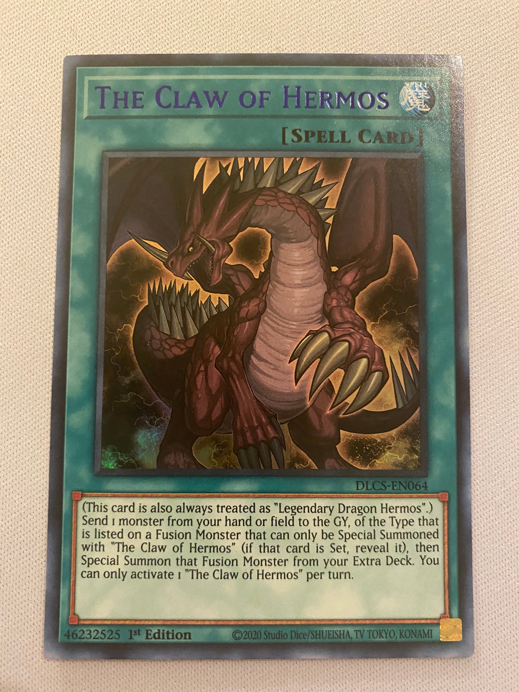 Yugioh The Claw of Hermos Blue DLCS-EN064 1st Edition Ultra Rare Near Yugioh The Claw of Hermos Blue DLCS-EN064 1st Edition Ultra Rare Near