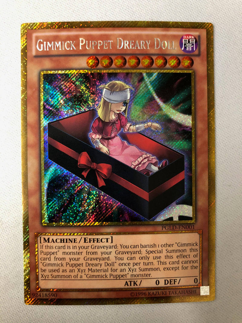 Yugioh Gimmick Puppet Dreary Doll PGLD-EN001 Gold Secret Rare 1st Edit Yugioh Gimmick Puppet Dreary Doll PGLD-EN001 Gold Secret Rare 1st Edit