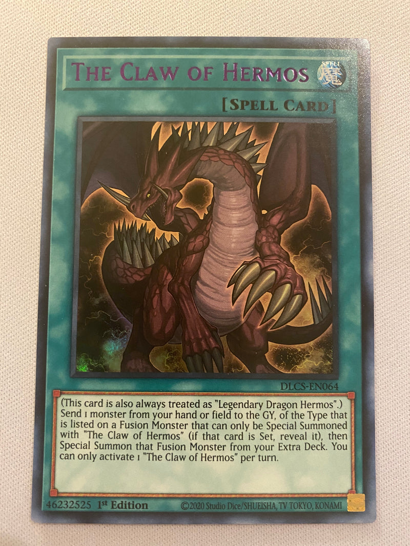 Yugioh The Claw of Hermos Purple DLCS-EN064 1st Edition Ultra Rare Nea Yugioh The Claw of Hermos Purple DLCS-EN064 1st Edition Ultra Rare Nea