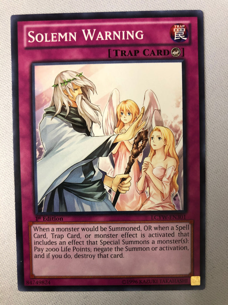Yugioh Solemn Warning LCYW-EN301 Common 1st Edition Near Mint