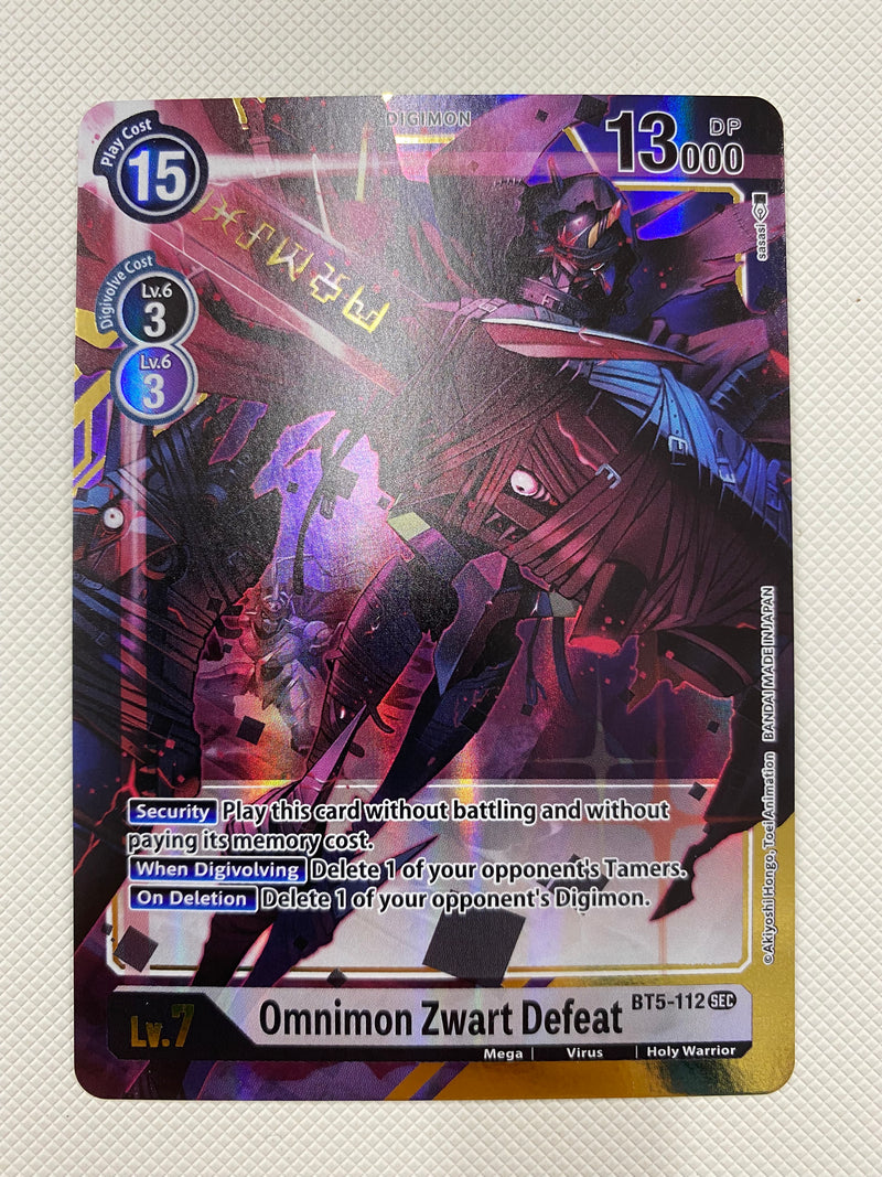 Digimon TCG Omni-Omnimon Zwart Defeat BT5-112 Alternate Art SEC Holo R