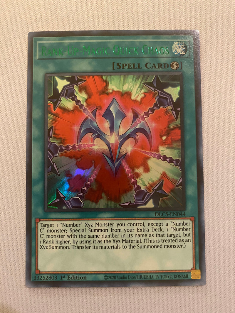 Yugioh Rank-Up-Magic Quick Chaos Green DLCS-EN044 1st Edition Ultra Rare Near Mint