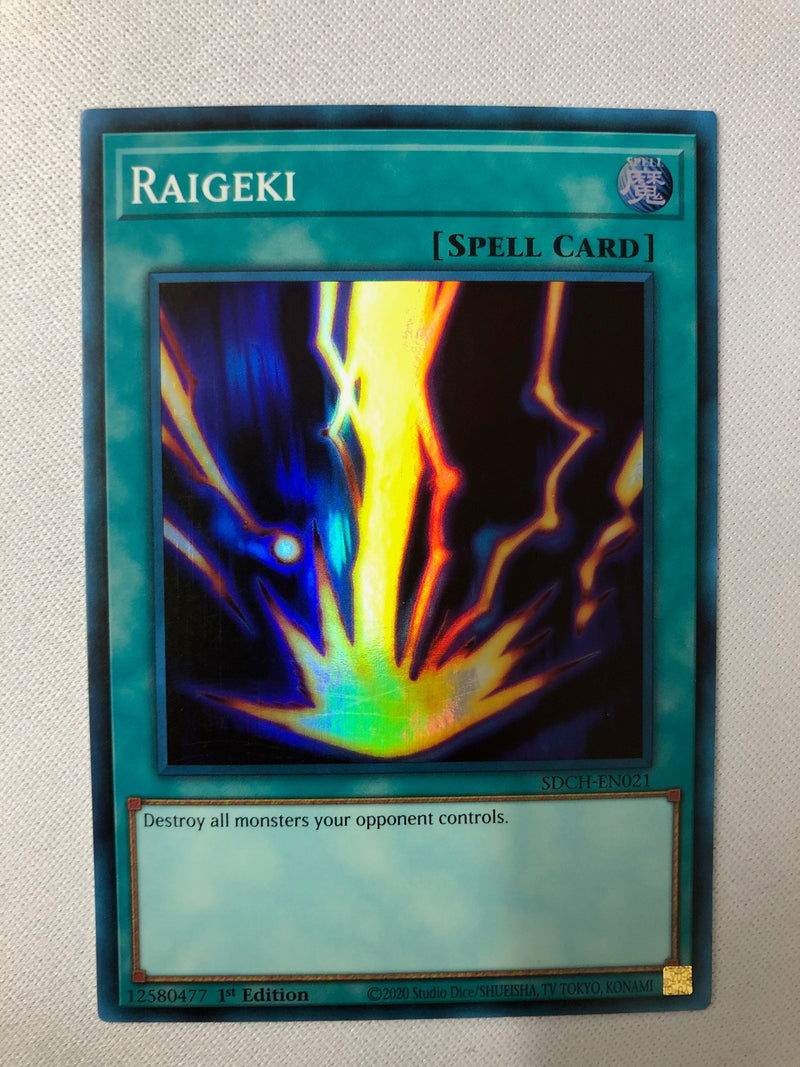 raigeki yugioh card Yugioh Raigeki SDCH-EN021 Super Rare 1st Edition Near Mint