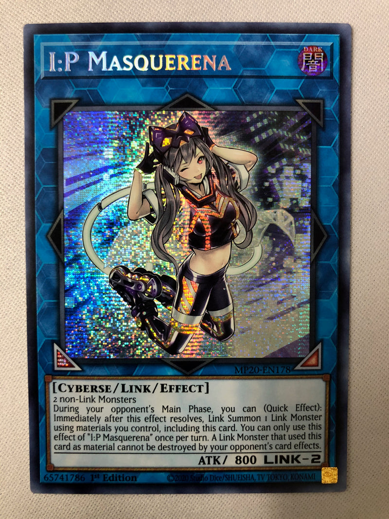 Yugioh I:P Masquerena MP20-EN178 Prismatic Secret Rare 1st Edition NM