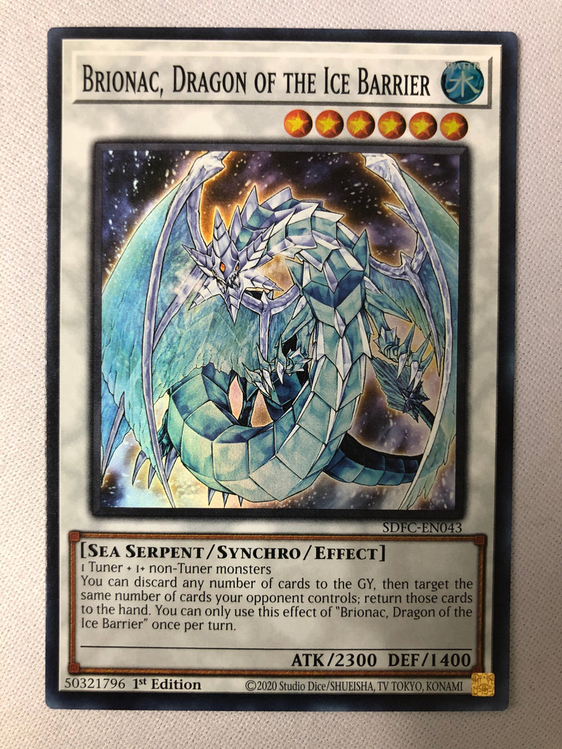 Yugioh Brionac, Dragon of the Ice Barrier SDFC-EN043 Super Rare 1st Edition NM