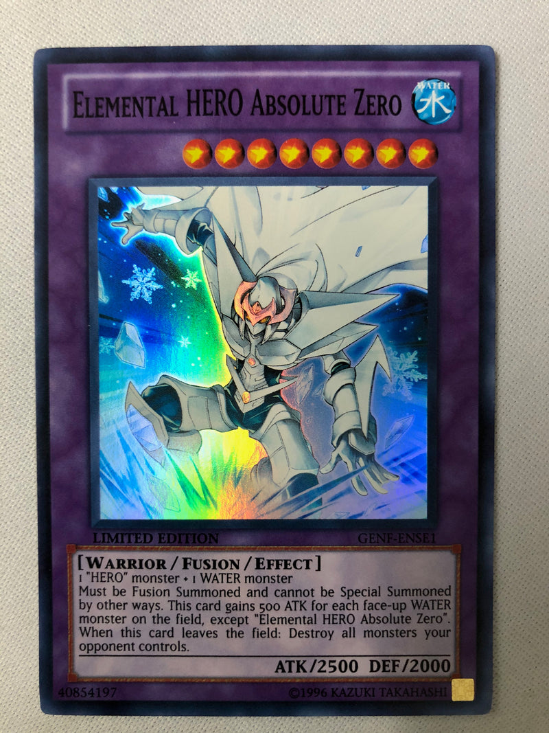 Yugioh Elemental HERO Absolute Zero GENF-ENSE1 Super Rare Limited Edition NM