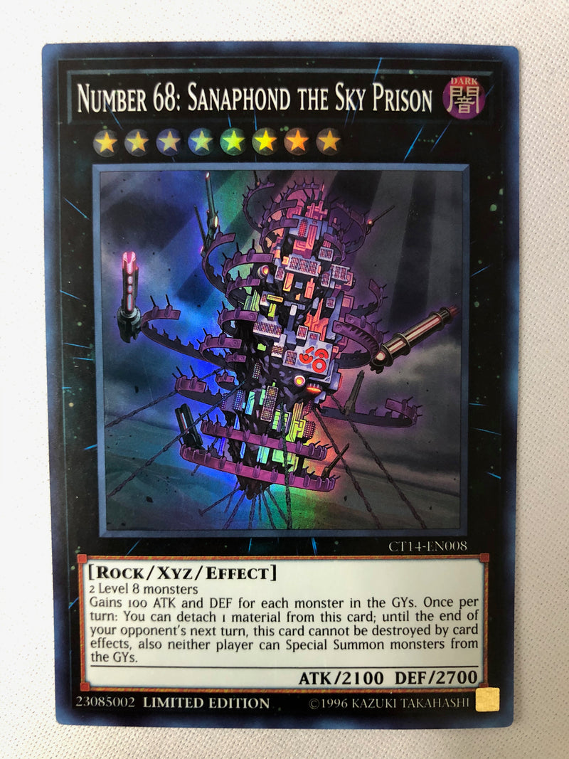 Yugioh Number 68: Sanaphond the Sky Prison CT14-EN008 Super Rare Limited Edition NM