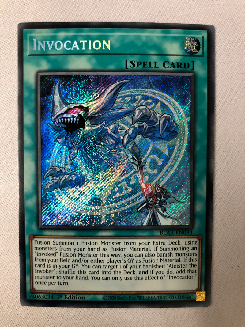 Yugioh Invocation BLAR-EN084 Secret Rare 1st Edition NM