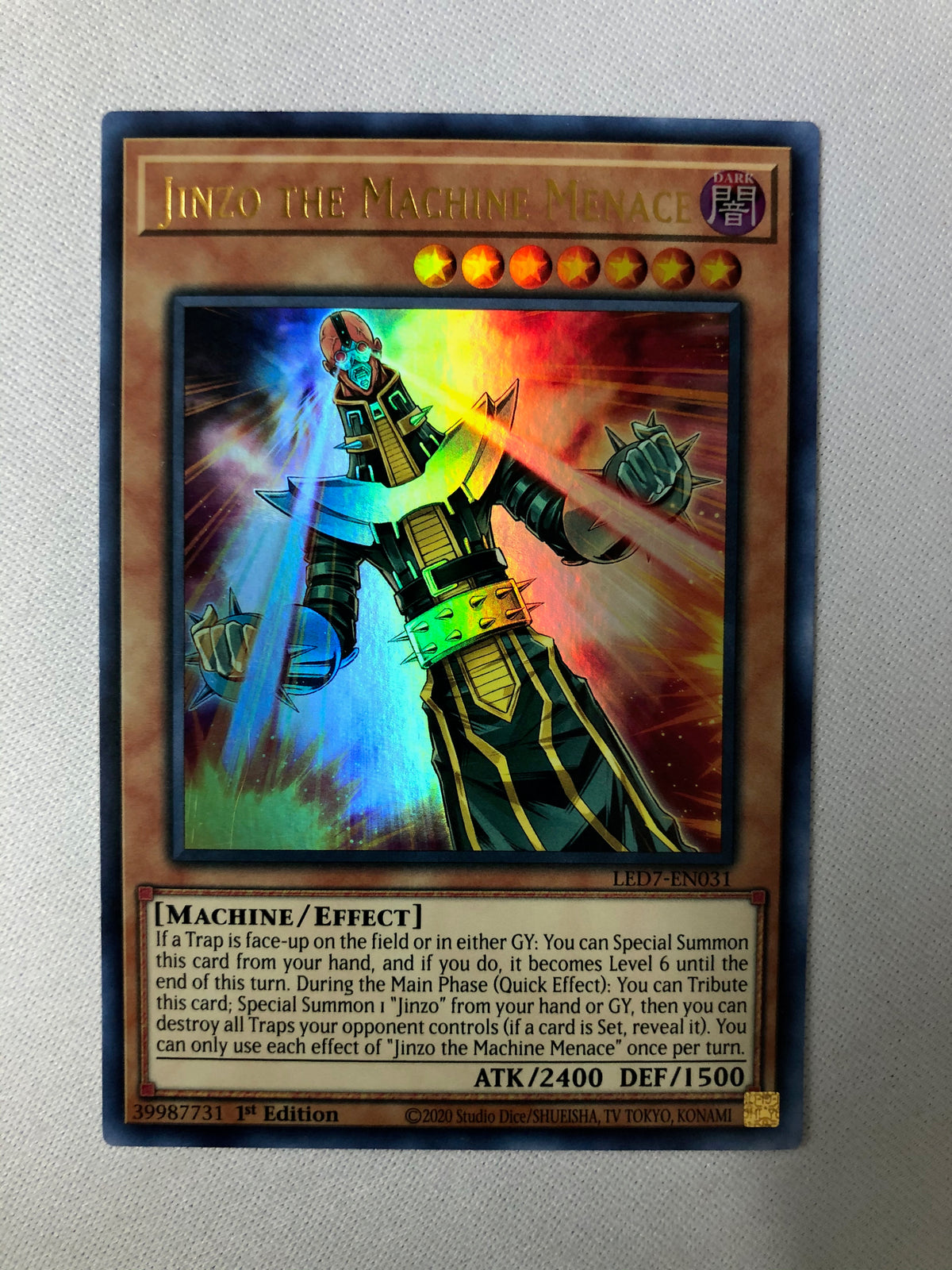 jinzo yugioh card Yugioh Jinzo the Machine Menace LED7-EN031 Ultra Rare 1st Edition NM
