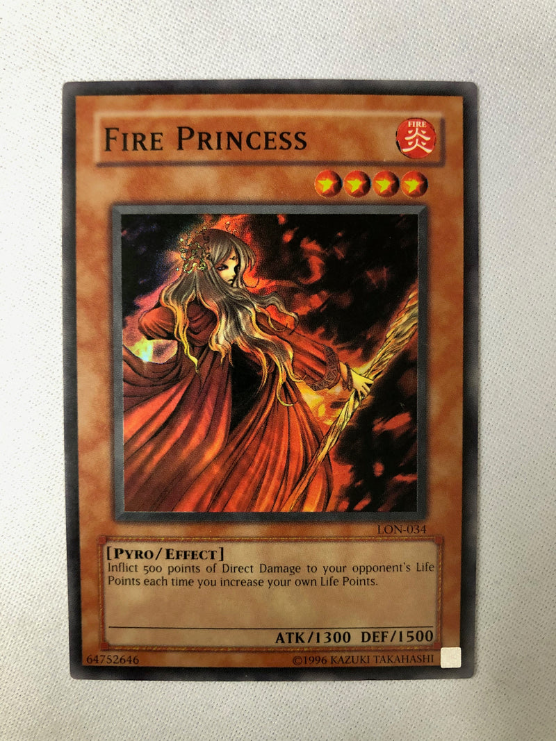 Yugioh Fire Princess LON-034 Unlimited Edition Super Rare Near Mint