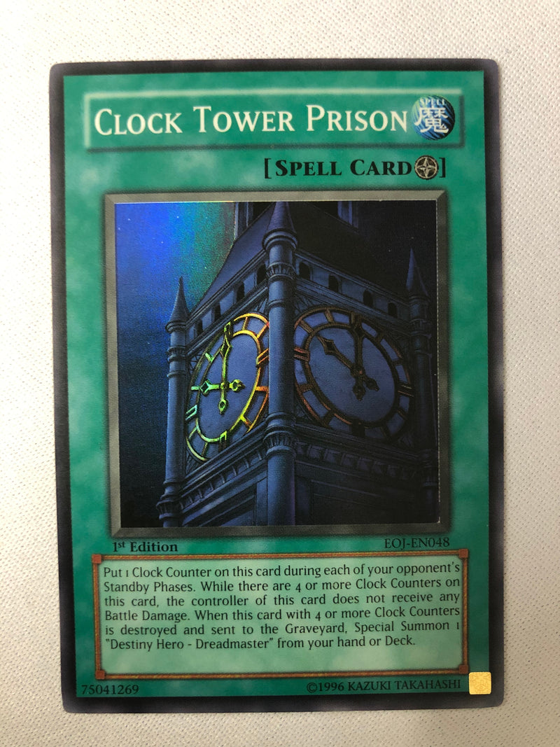 Yugioh Clock Tower Prison EOJ-EN048 Super Rare 1st Edition NM Yugioh Clock Tower Prison EOJ-EN048 Super Rare 1st Edition NM