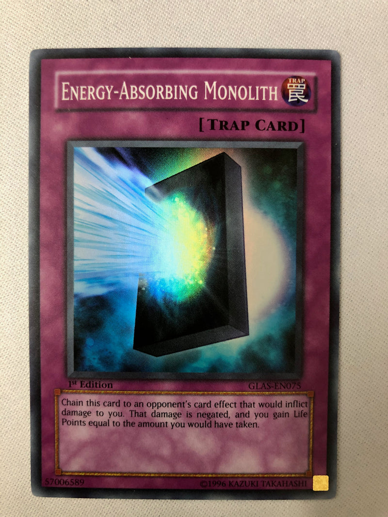 Yugioh Energy-Absorbing Monolith GLAS-EN075 Super Rare 1st Edition NM