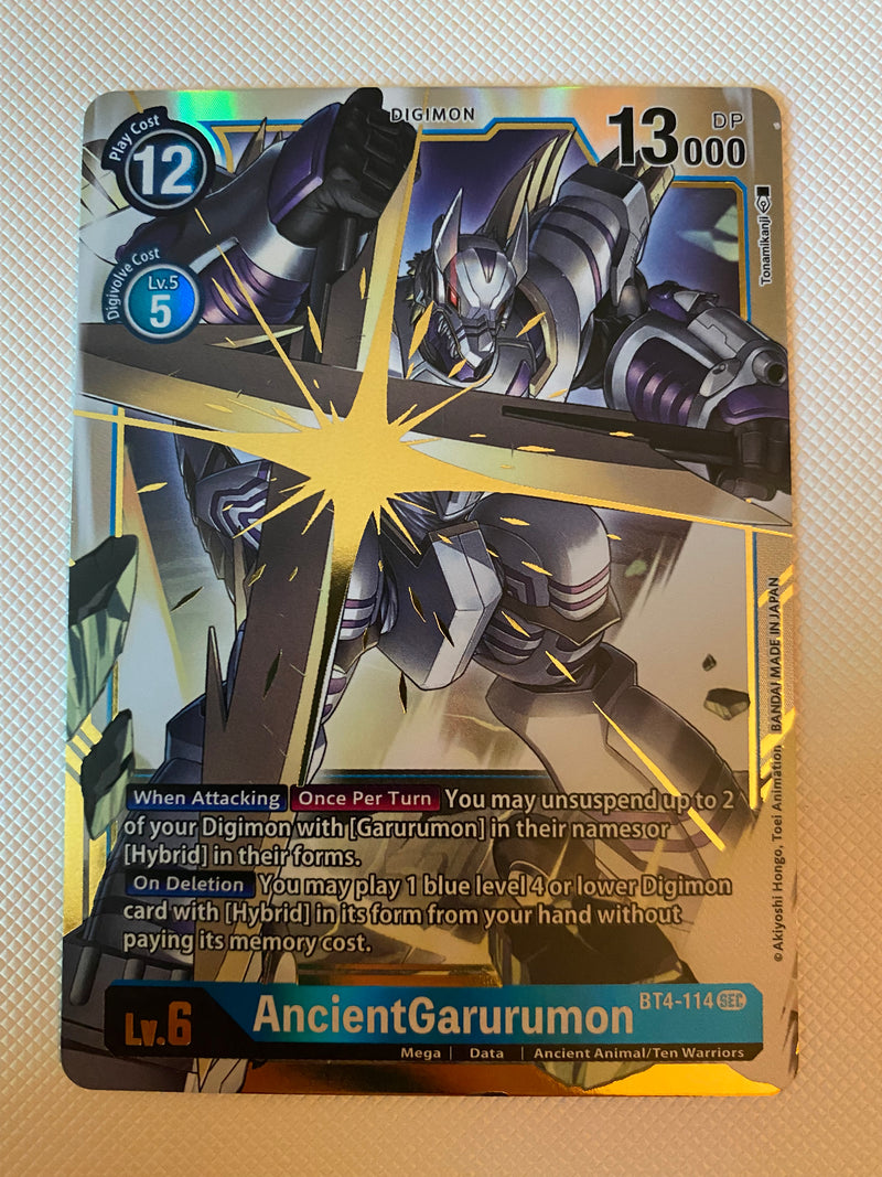 Digimon TCG AncientGarurumon BT4-114 Secret Rare Near Mint