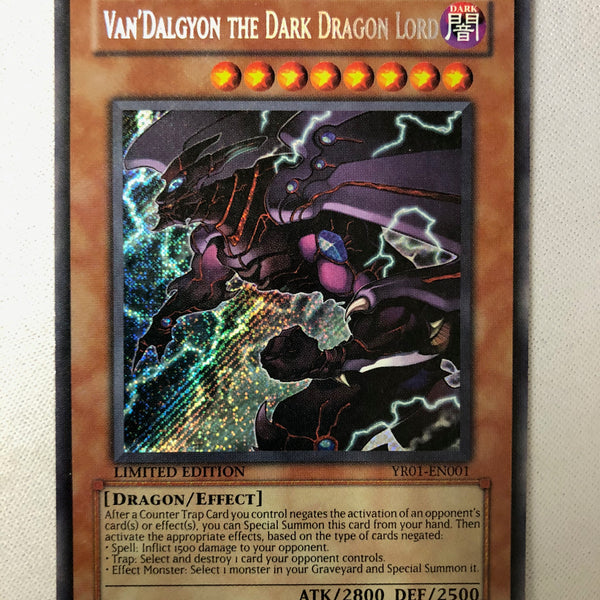 Yugioh Van'Dalgyon The Dark Dragon Lord YR01-EN001 Secret Rare Limited