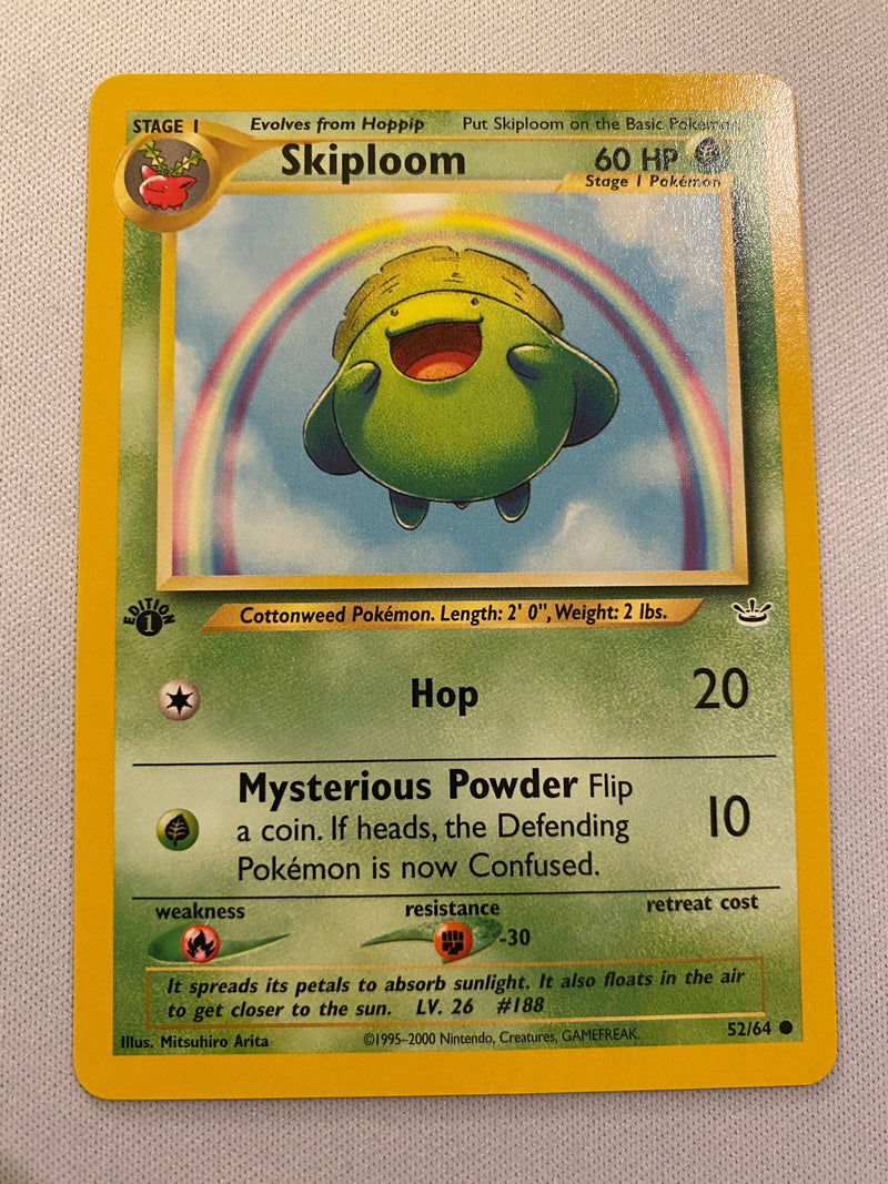 Skiploom  52/64 1st Edition Pokemon Card Near Mint