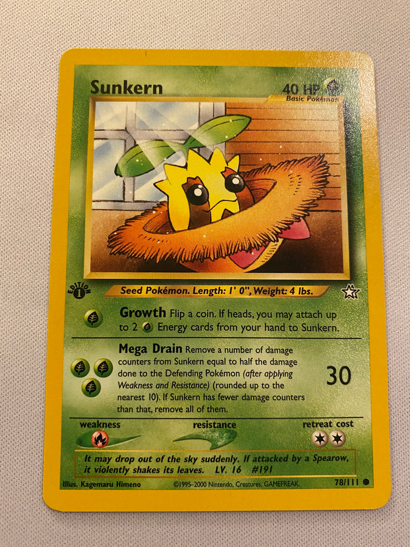 sunkern pokemon card Sunkern 78/111 1st Edition Pokemon Card Near Mint