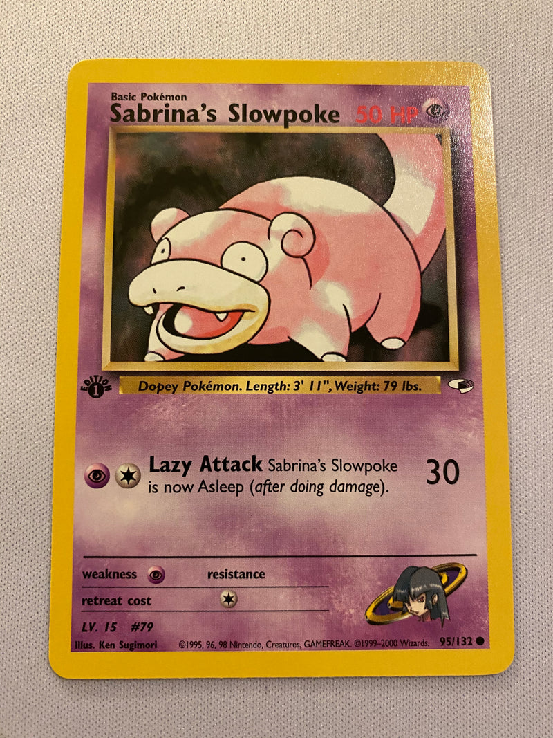 1995 slowpoke pokemon card Slowpoke (UNLIMITED) : NEO GENESIS 073/111 this attack does 20 damage plus 10 more damage and the Defending Pokemon is now Confused Slowpoke Holo - Toys'r'us Logo