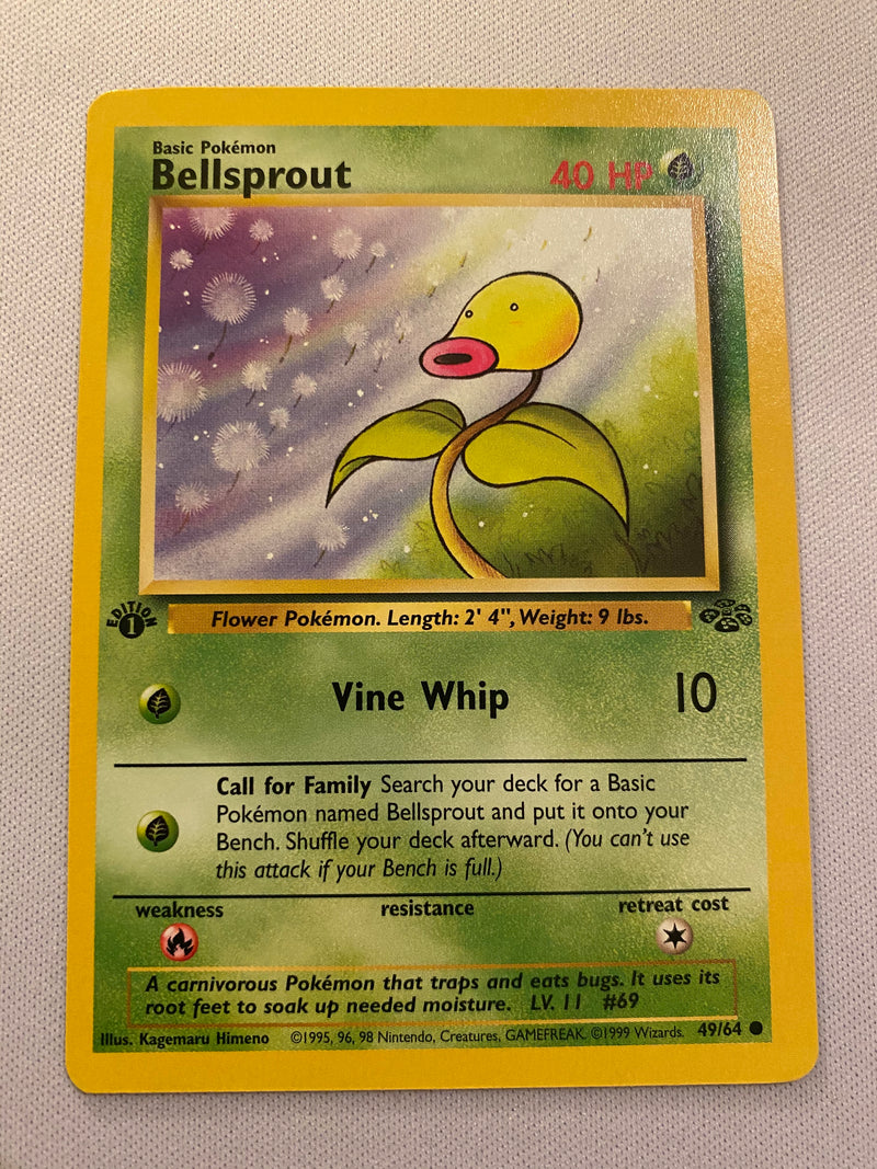 Bellsprout  49/64 1st Edition Common Pokemon Card Near Mint