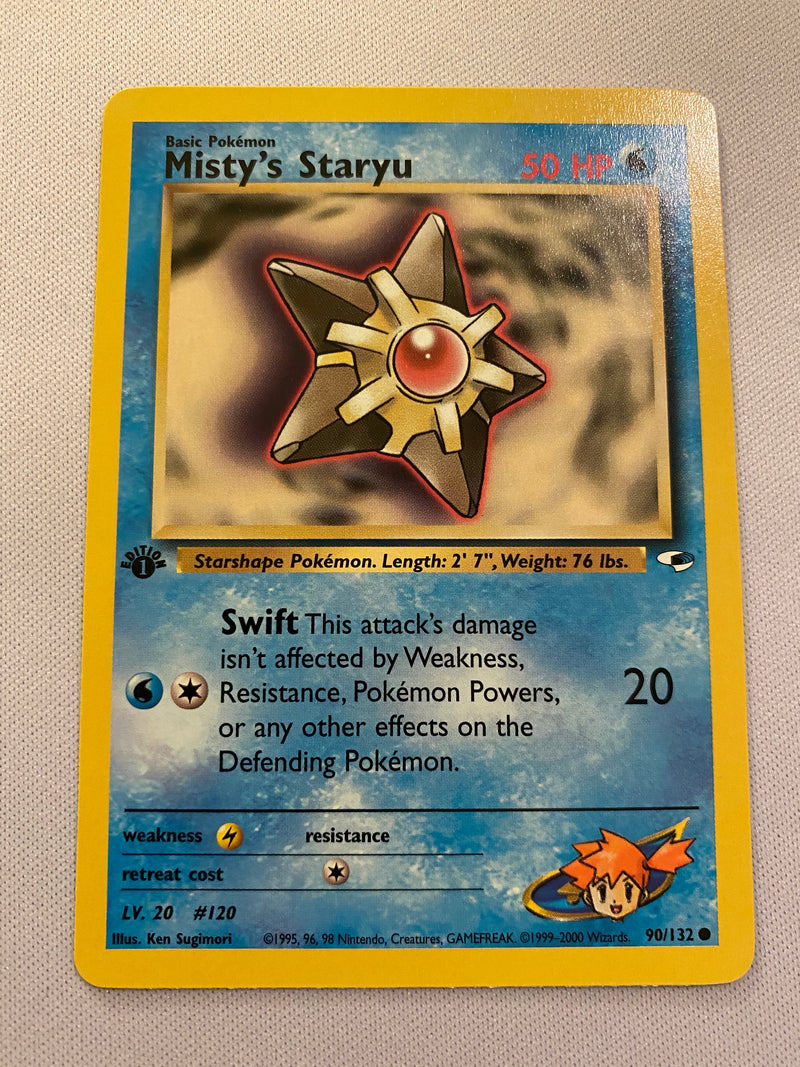 Misty''s Staryu 90/132 Common 1st Edition Common Pokemon Card Near Min Misty''s Staryu 90/132 Common 1st Edition Common Pokemon Card Near Min