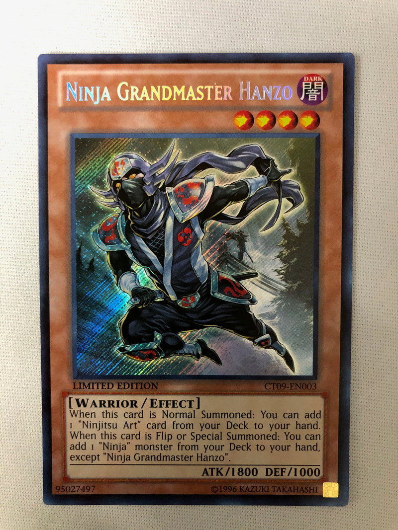 Yugioh Ninja Grandmaster Hanzo CT09-EN003 Secret Rare Limited Edition Yugioh Ninja Grandmaster Hanzo CT09-EN003 Secret Rare Limited Edition
