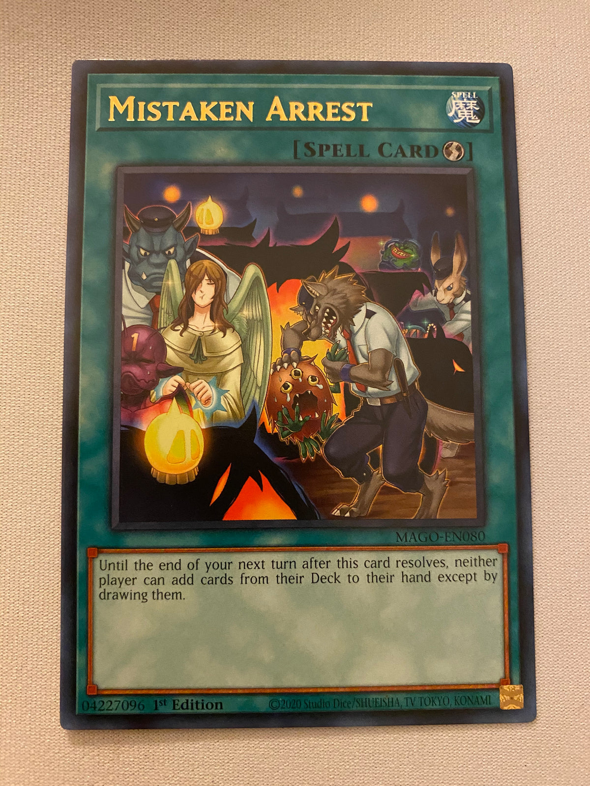 yugioh mistake card Yugioh Mistaken Arrest MAGO-EN080 1st Edition Rare Near Mint