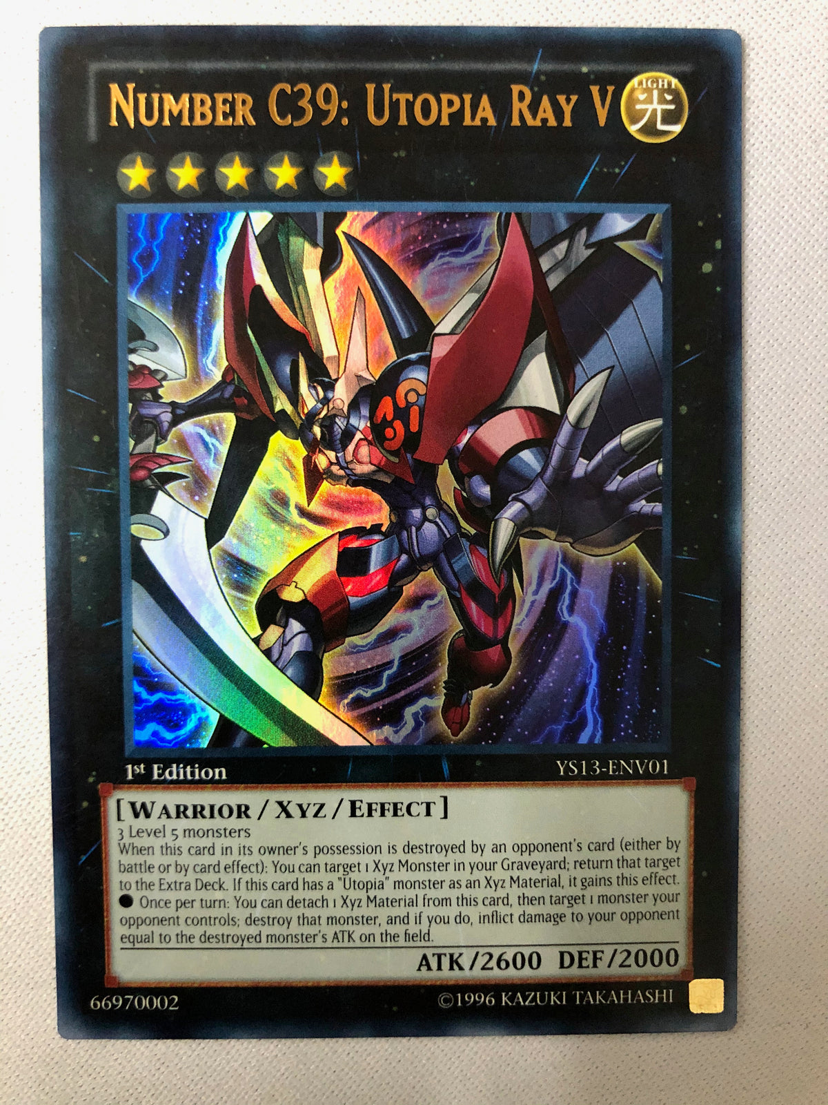 Yugioh NUMBER C39: UTOPIA RAY V YS13-ENV01 Ultra Rare 1st Edition NM, image size:1200x1600