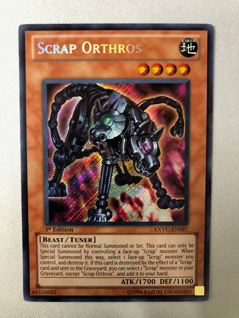 Yugioh Scrap Orthros EXVC-EN097 Secret Rare 1st Edition NM