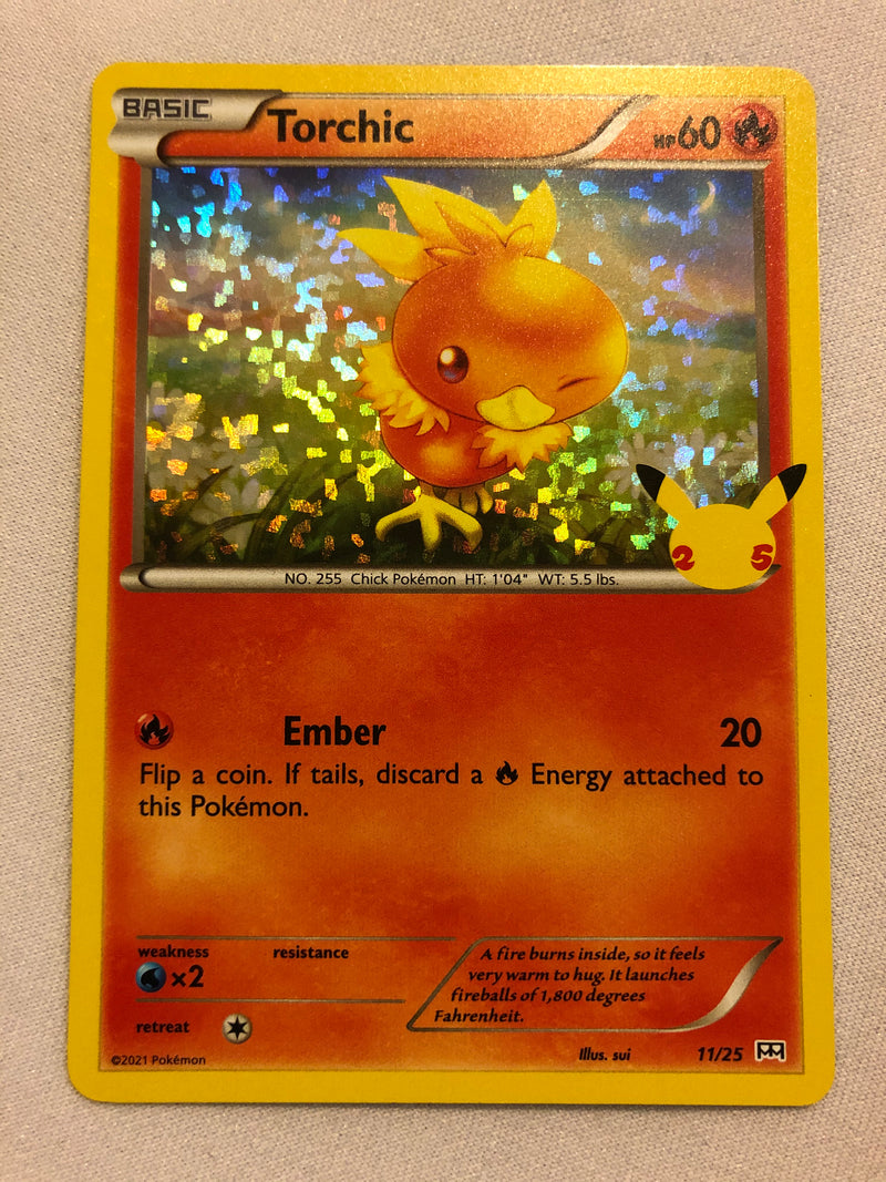 Torchic 11/25 McDonald's Pokemon 25th Anniversary Holo Pokemon Card Ne Torchic 11/25 McDonald's Pokemon 25th Anniversary Holo Pokemon Card Ne