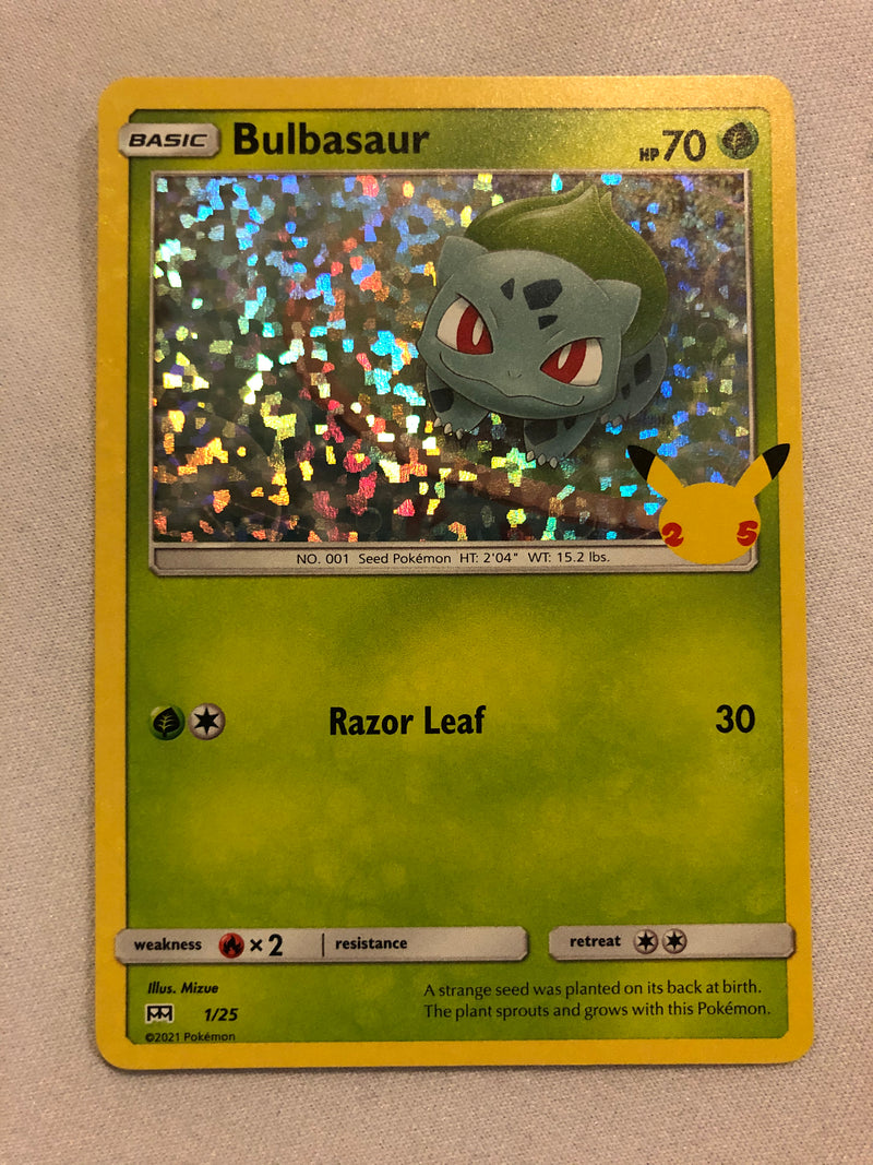 Bulbasaur 1/25 25th Anniversary McDonald’s Promo Holo Pokemon Card Near Mint