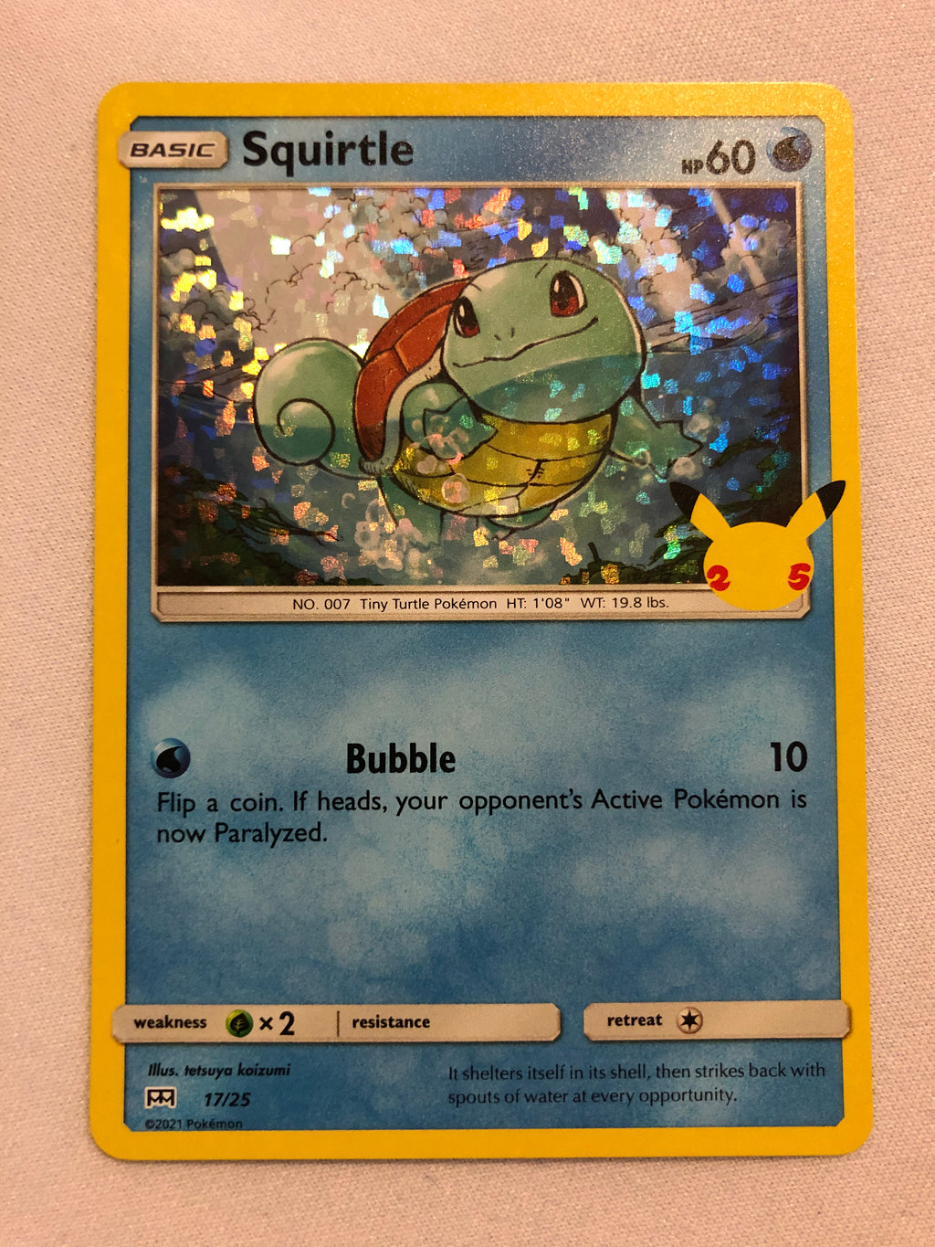 Squirtle 17/25 Holo 25th Anniversary Mcdonalds Promo Pokemon Card Near