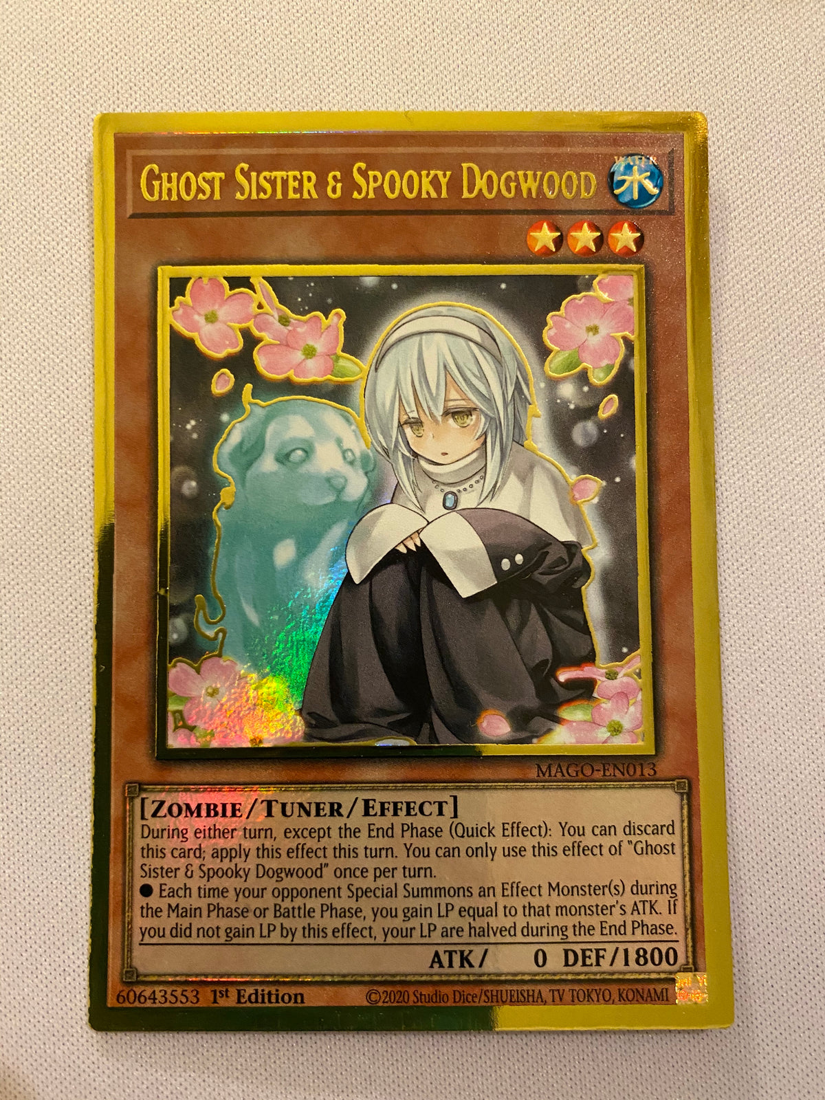 Yugioh Ghost Sister & Spooky Dogwood MAGO-EN013 1st Edition Gold Rare