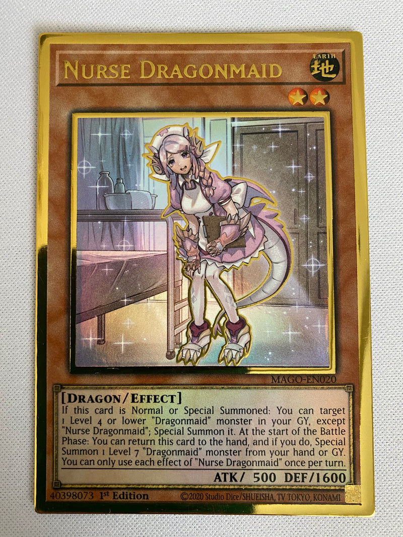 yugioh nurse card Yugioh Nurse Dragonmaid MAGO-EN020 1st Edition Gold Rare Near Mint