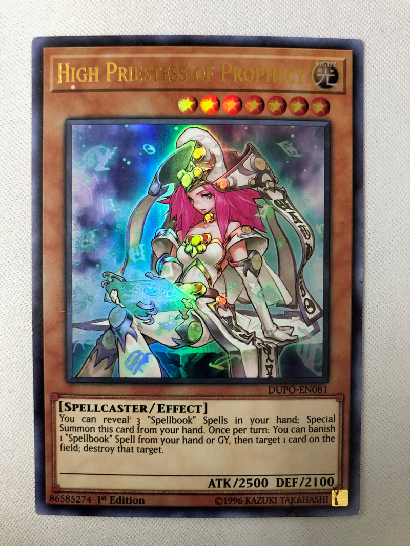 hottest yugioh cards Yugioh High Priestess of Prophecy DUPO-EN081 Ultra Rare 1st Edition NM