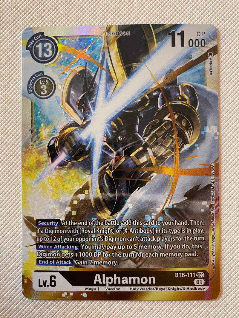 Digimon TCG Alphamon BT6-111 Secret Rare Near Mint