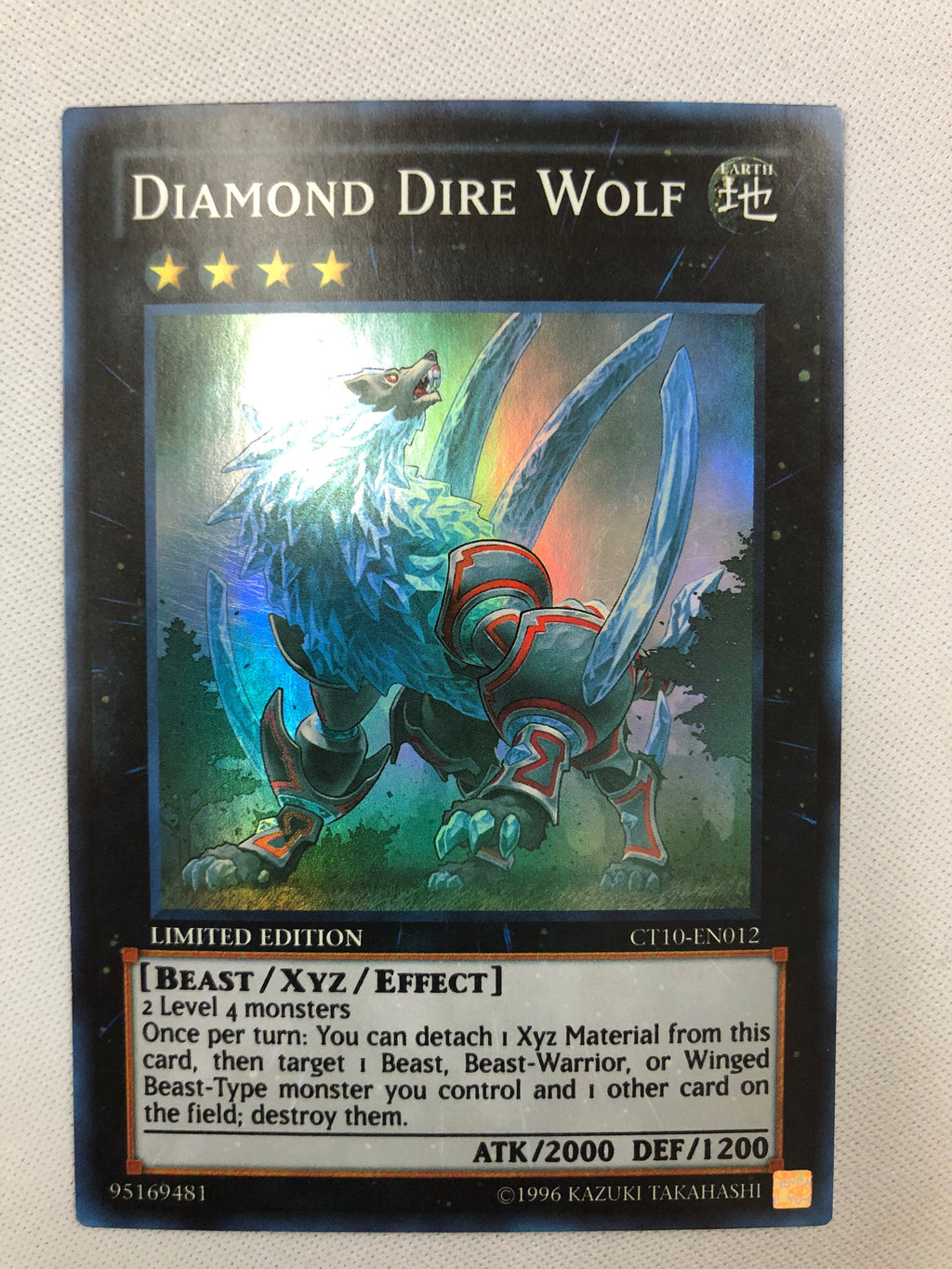 Yugioh Diamond Dire Wolf CT10-EN012 Super Rare Limited Edition Near Mi Yugioh Diamond Dire Wolf CT10-EN012 Super Rare Limited Edition Near Mi