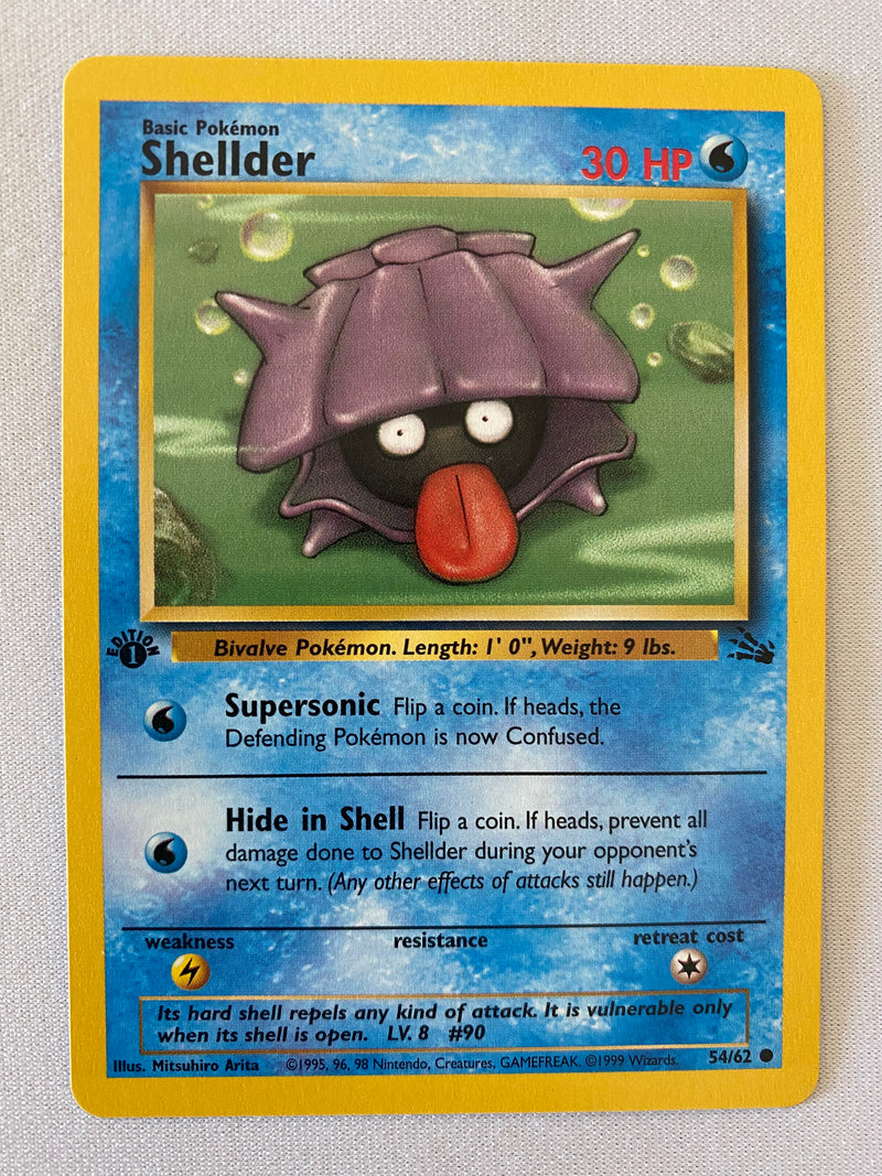 Shellder 54/62 1st Edition Common  Pokemon Card Near Mint
