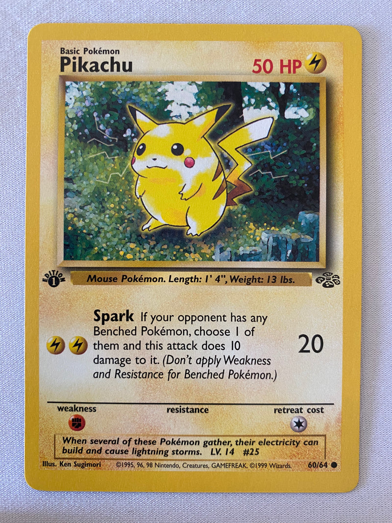 Pikachu 60/64 1st Edition Common Pokemon Card Near Mint Pikachu 60/64 1st Edition Common Pokemon Card Near Mint