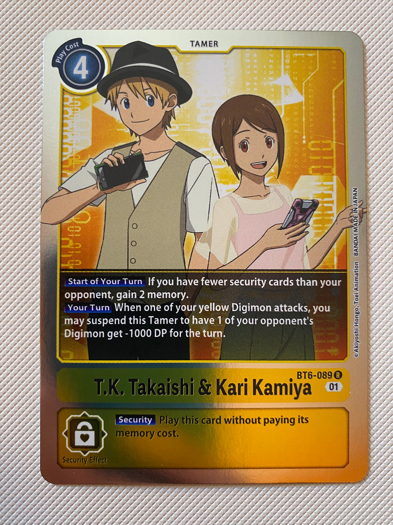 Digimon TCG T.K. Takaishi & Kari Kamiya - BT6-089 Rare  Near Mint